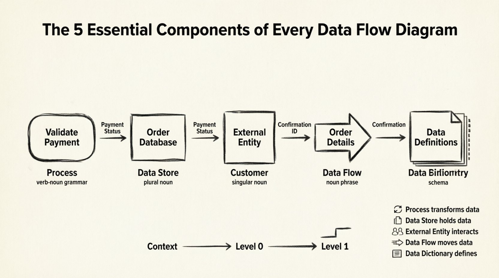 Die 5 wesentlichen Komponenten jedes Datenflussdiagramms (mit Beispielen)