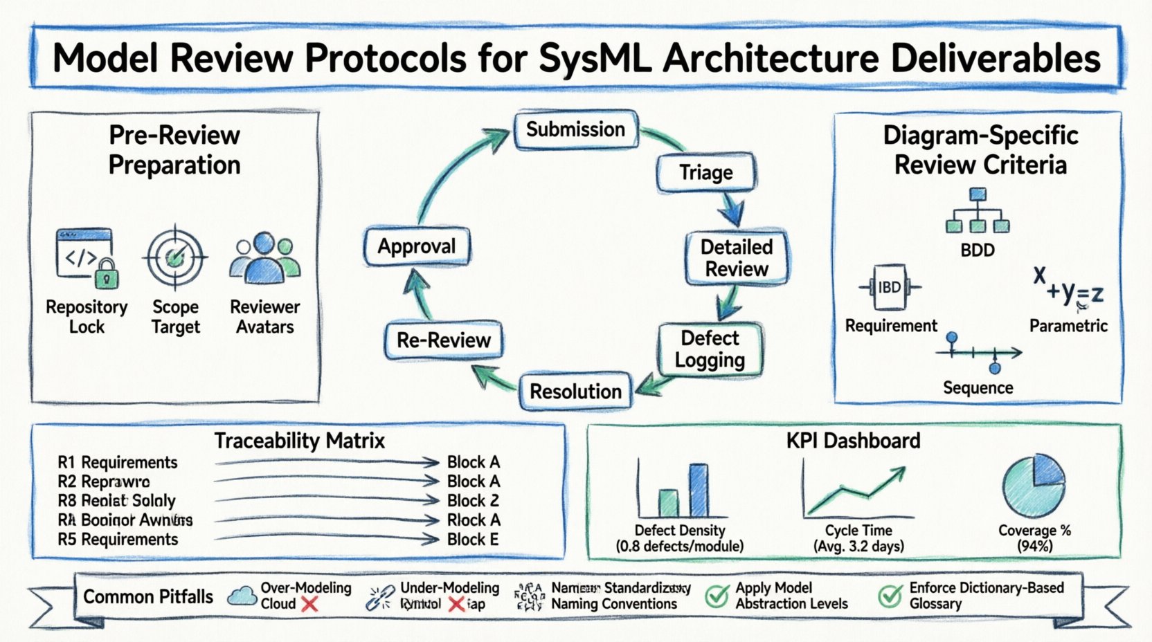 Modellüberprüfungsprotokolle für SysML-Architekturlieferungen