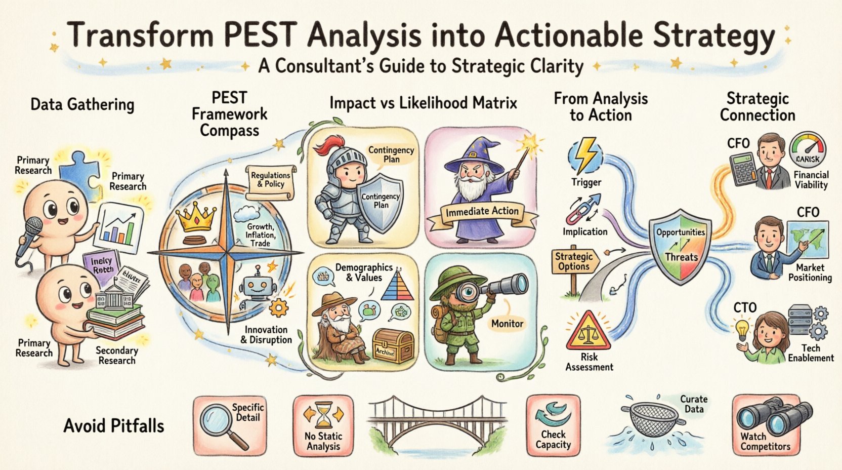 Entregando informes de PEST accionables a clientes de consultoría