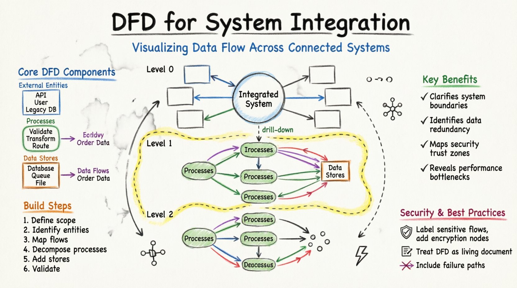 Diagrama de Flujo de Datos para la Integración de Sistemas: Visualización de Datos a través de Múltiples Componentes
