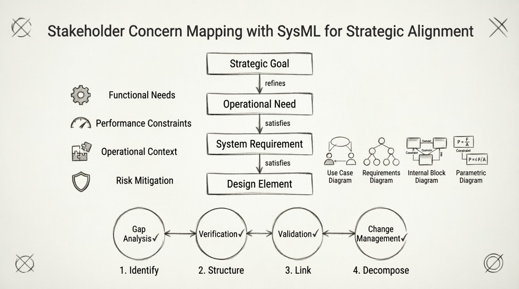 Mapa de preocupaciones de los interesados con SysML para alineación estratégica