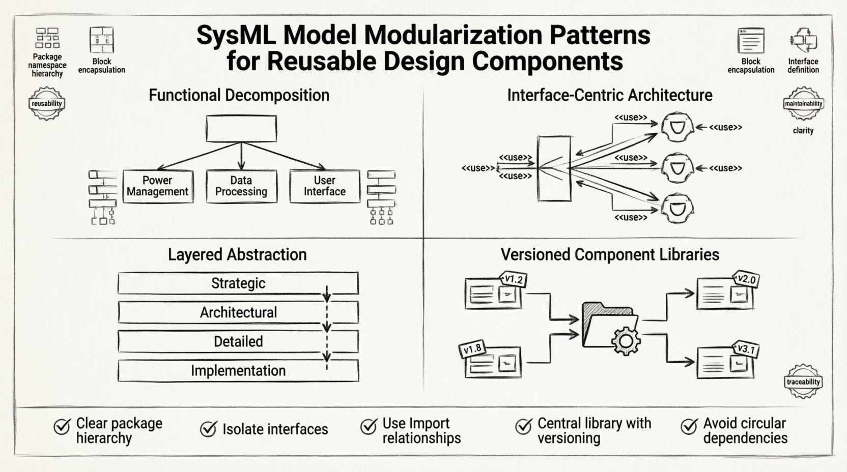 Patrones de modularización de modelos SysML para componentes de diseño reutilizables