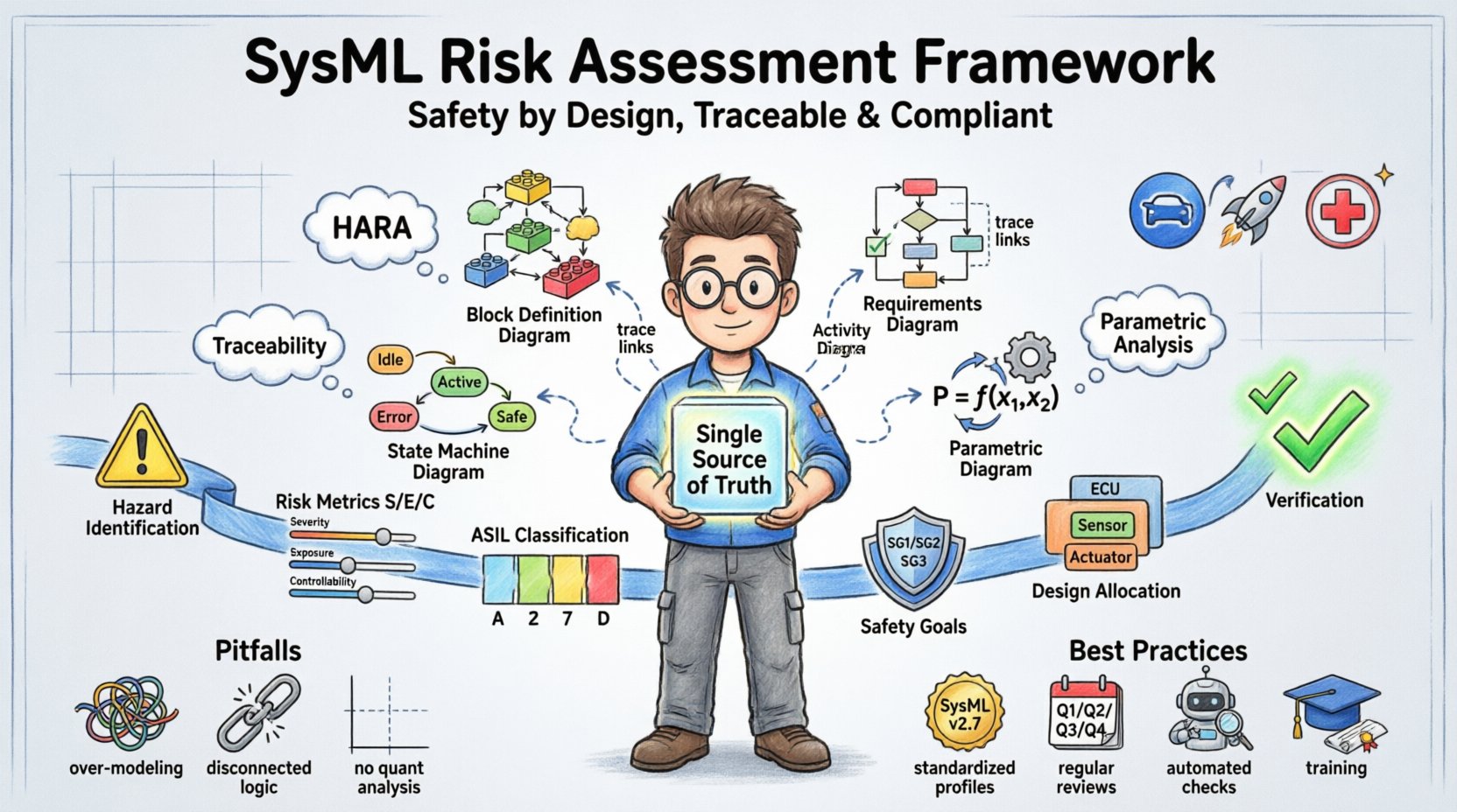 Marco de evaluación de riesgos basado en SysML para arquitecturas críticas para la seguridad