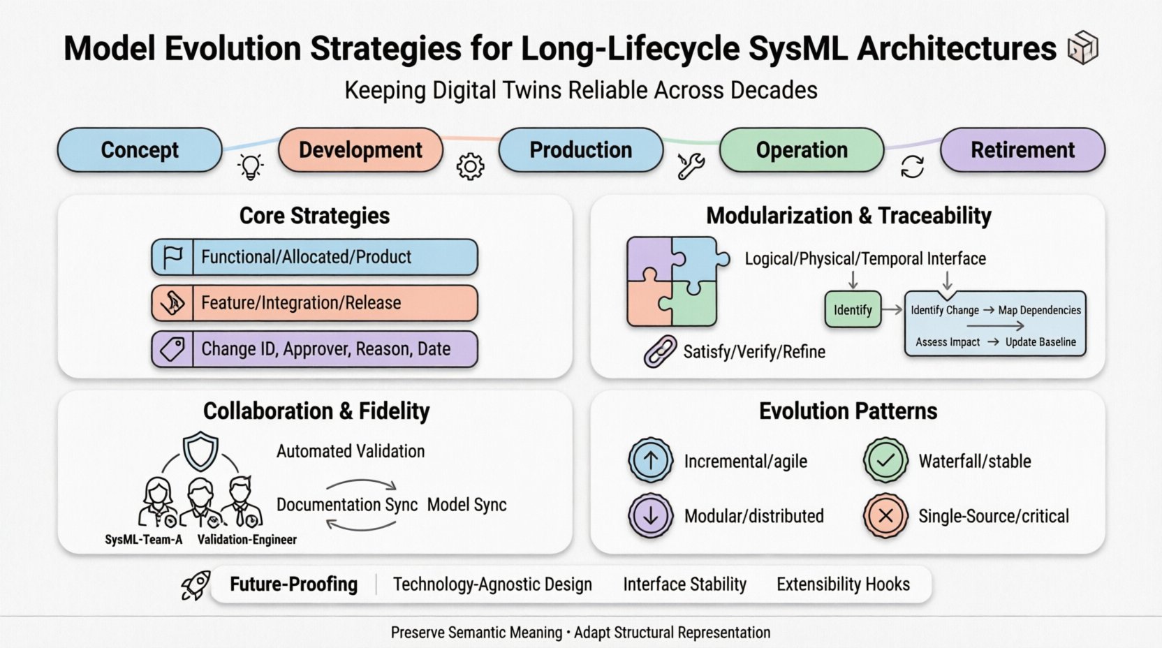 Stratégies d’évolution des modèles pour les architectures SysML à longue durée de vie