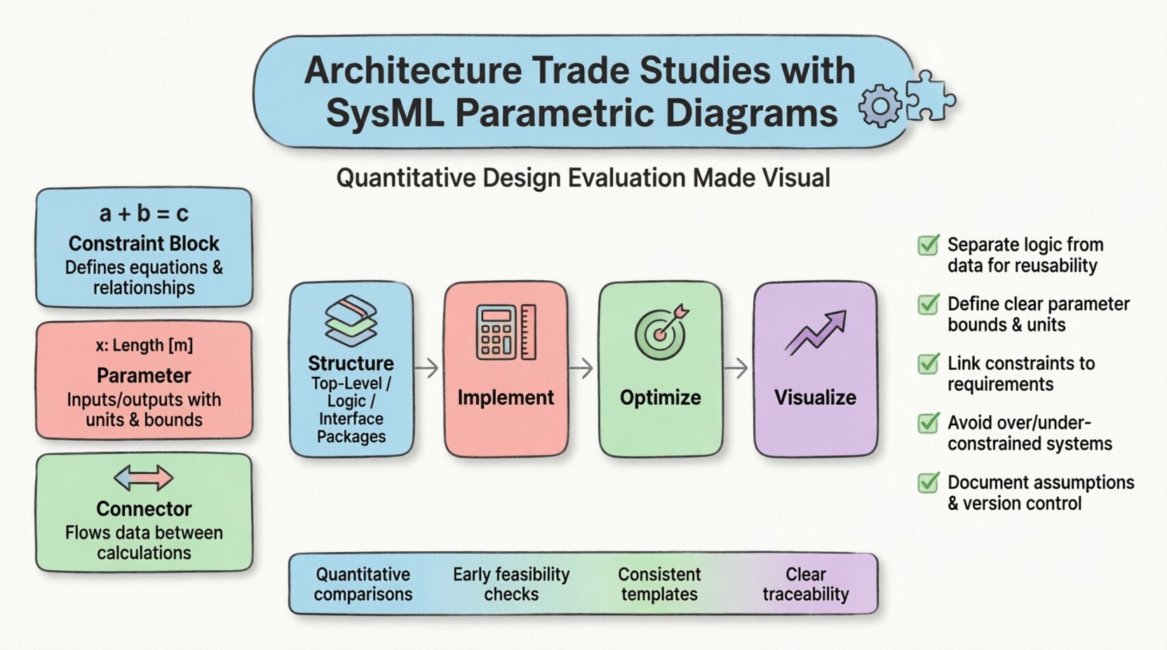 Modèles d’étude de compromis d’architecture utilisant des diagrammes paramétriques SysML