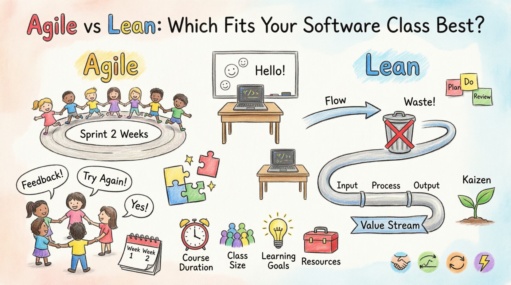 Agile vs. Lean: Kerangka Manakah yang Paling Cocok untuk Kurikulum Teknik Perangkat Lunak Anda?