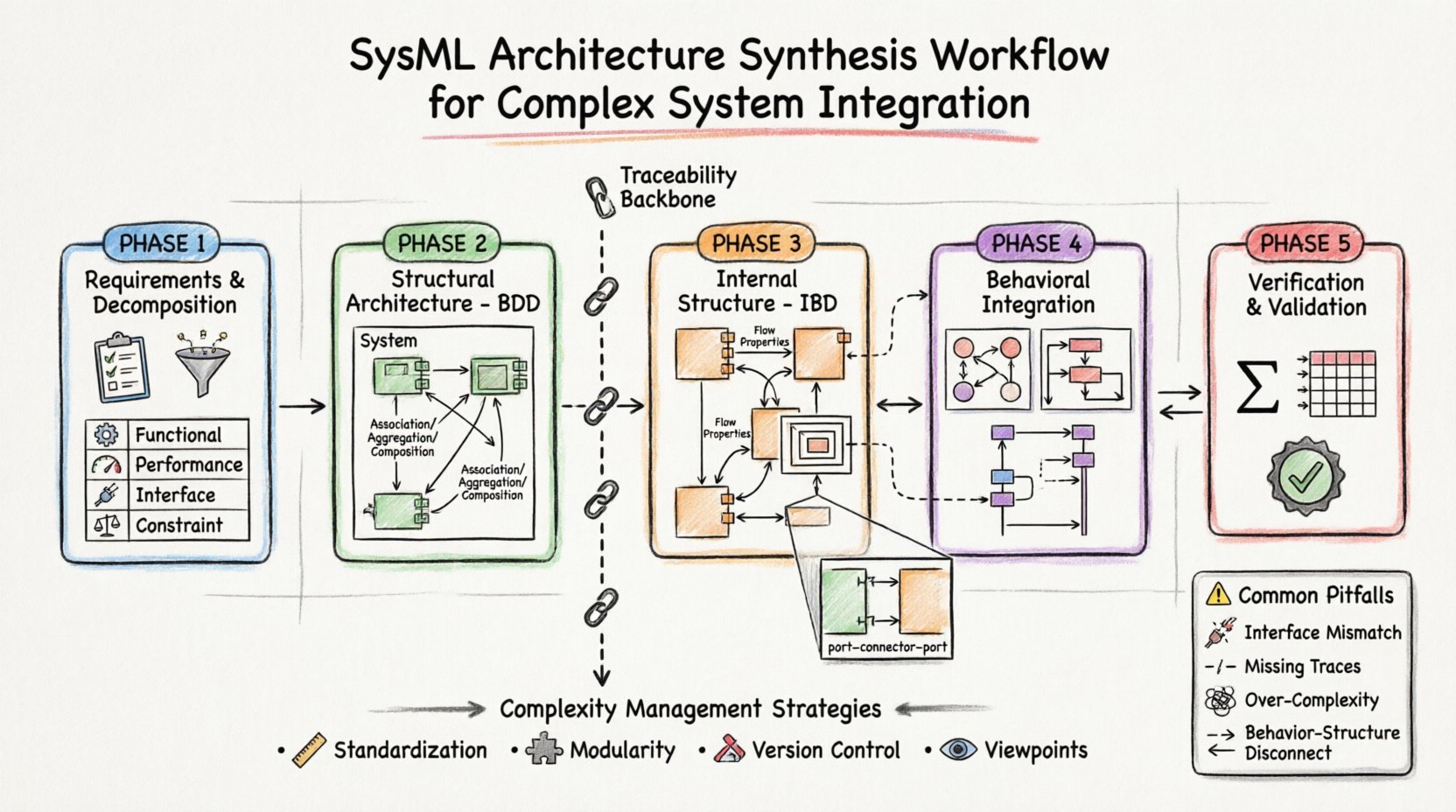 Przepływ pracy syntezowania architektury SysML dla złożonej integracji systemów