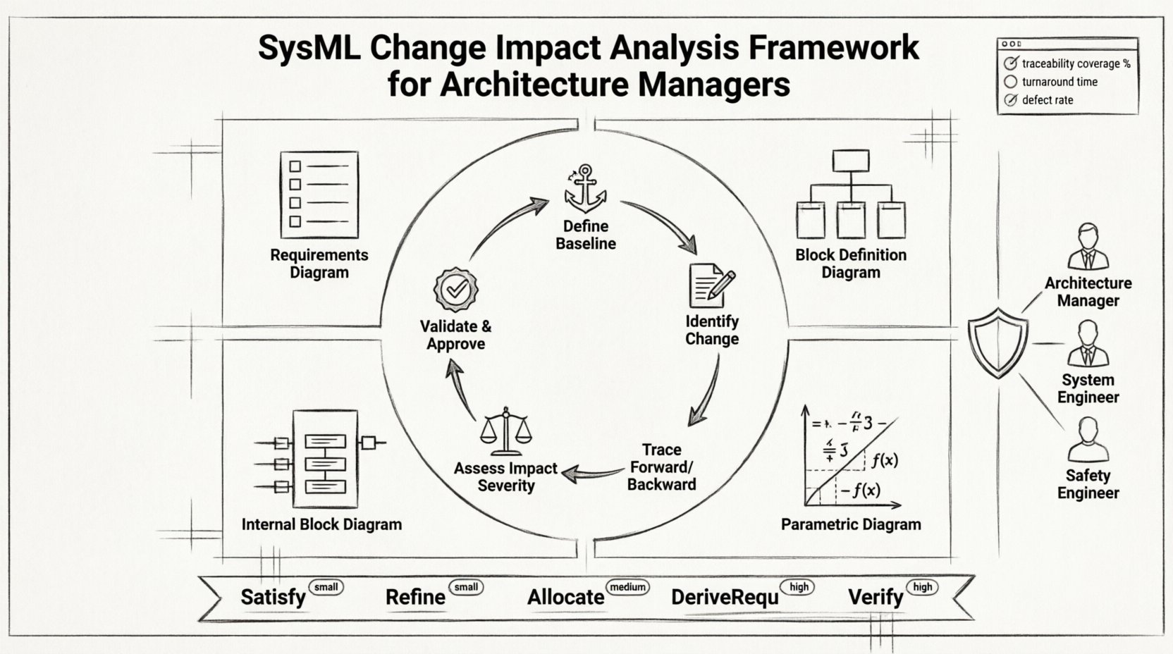 Ramowy Framework Analizy Wpływów Zmian w SysML dla Menadżerów Architektury