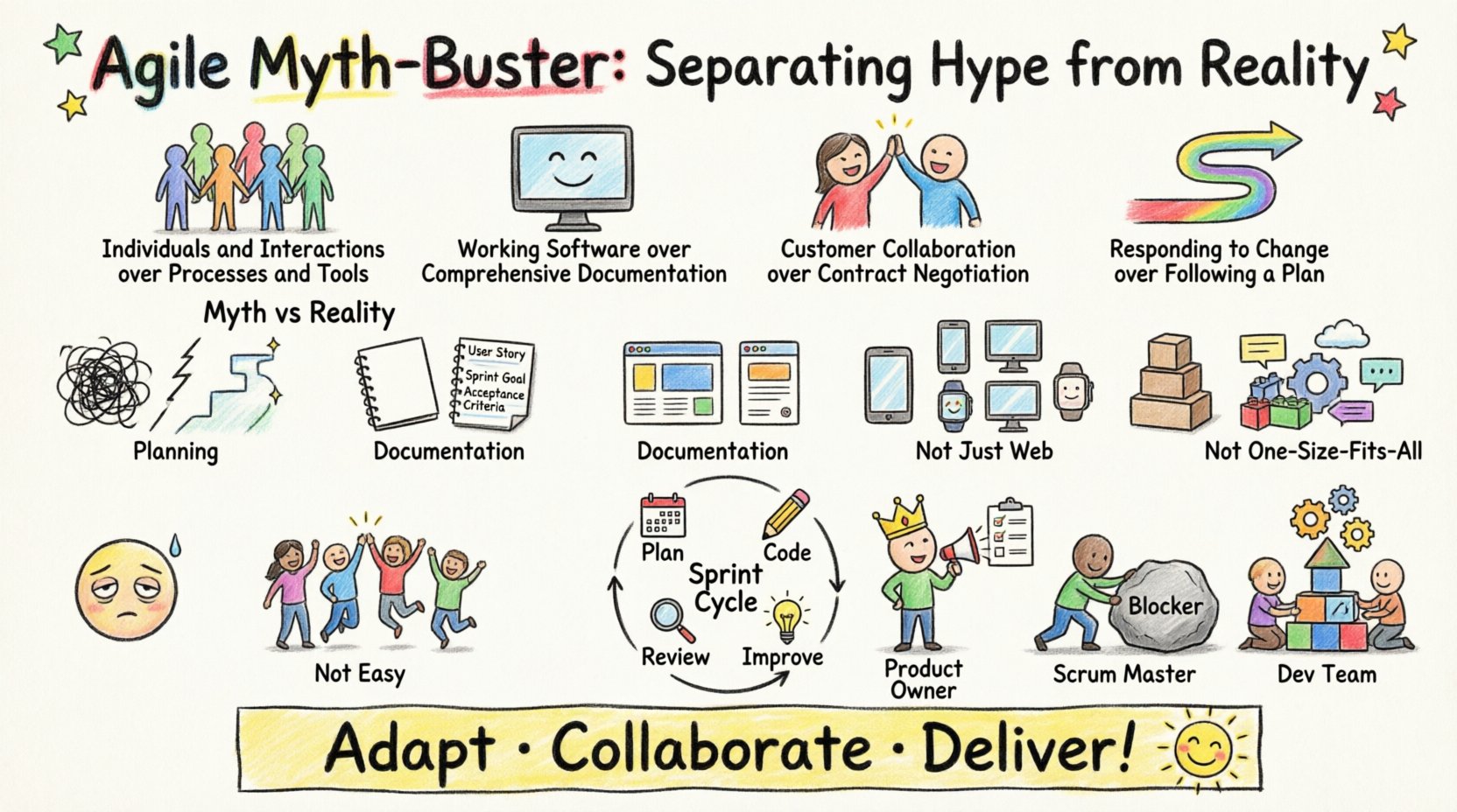 Bóc tách huyền thoại: Tách biệt lời quảng bá Agile khỏi thực tế dành cho người mới học ngành Khoa học máy tính