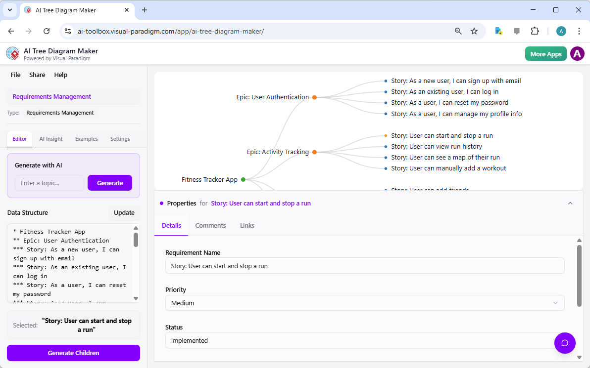 Online AI Tree Diagram Maker: Optimizing Project Requirements