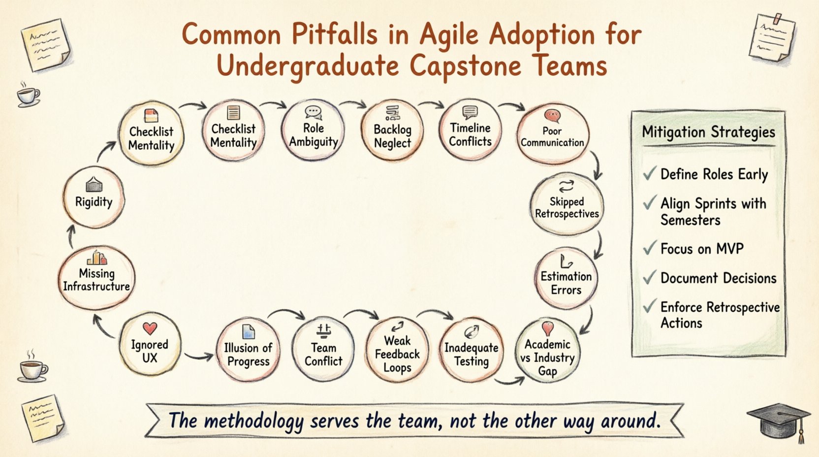 Common Pitfalls in Agile Adoption for Undergraduate Capstone Teams