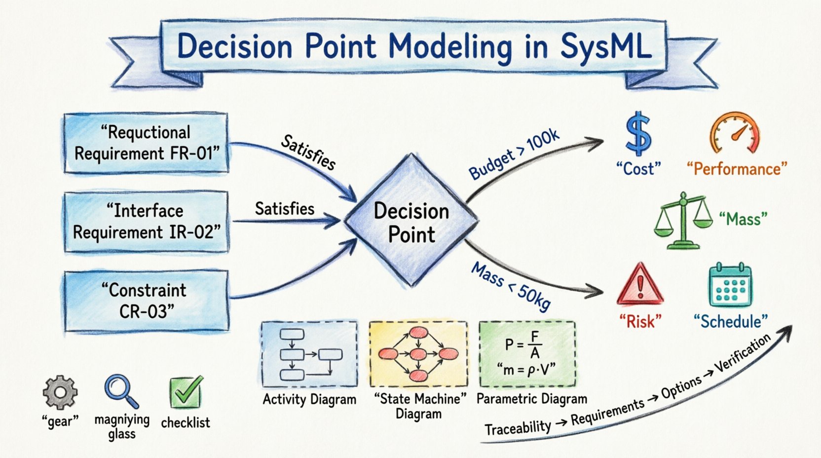 Decision Point Modeling in SysML for Architecture Option Evaluation